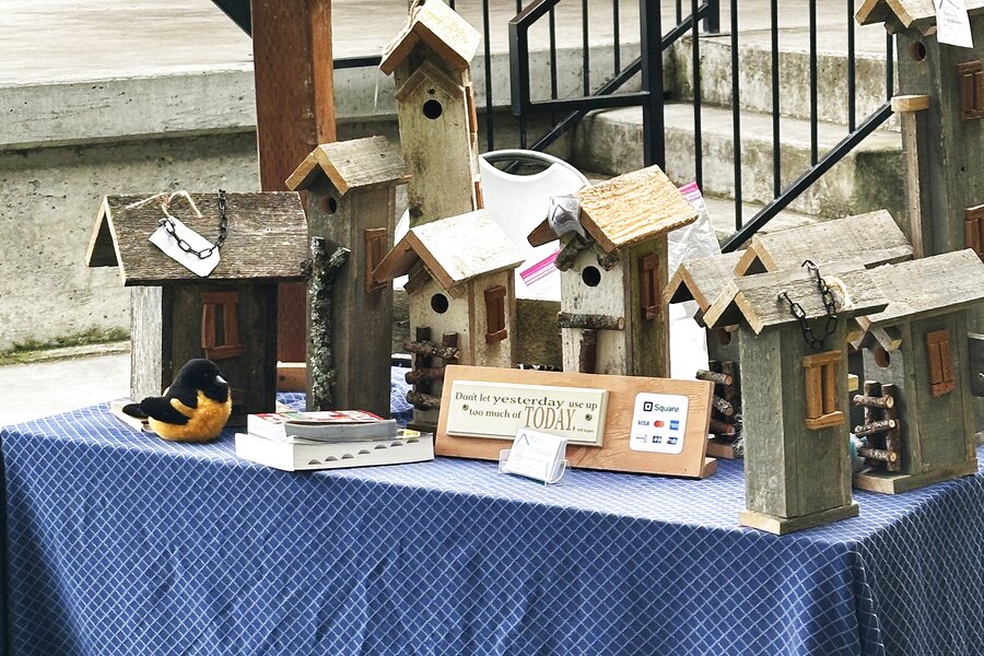 Birdhouses at market